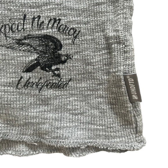 Undefeated Expect No Mercy Cotton Waffle Long Sleeves Gray Size L - Picture 3 of 5
